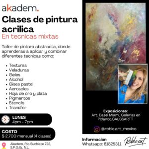Clases de Pintura Acrílica en Técnicas Mixtas